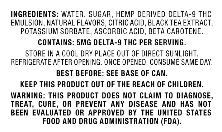 Cookies - Delta 9/THC Seltzer Can 10mg - California Peach Iced Tea - 4 Pack